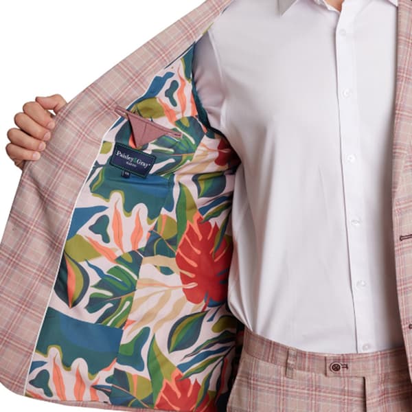Mens Paisley & Gray&#174; Plaid Jacket - Pink Mauve
