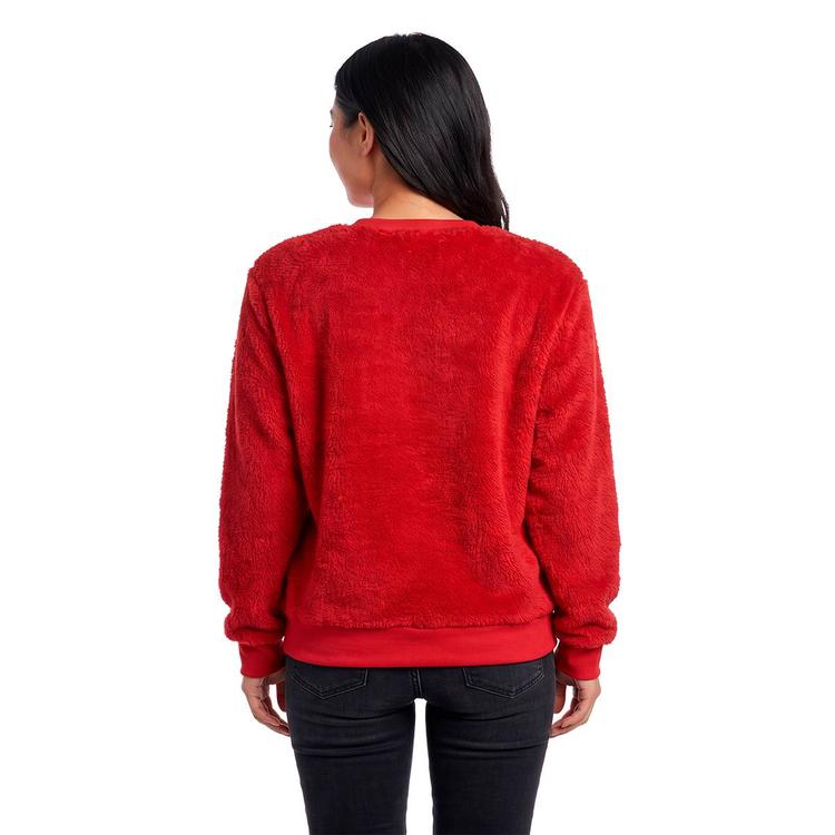 Womens Inner Circle Merry Martini Sequin Sherpa Sweatshirt