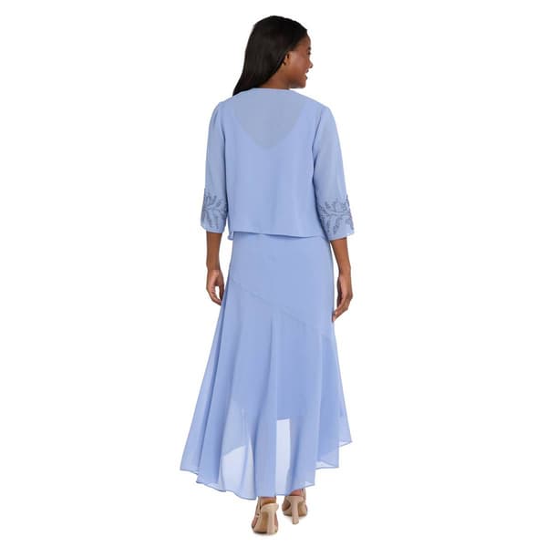Petite R&M Richards Beaded Bodice Hi Low Jacket Dress