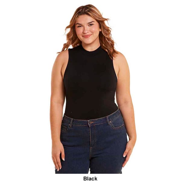 Juniors Plus Cotton Candy Mock Neck Tank Bodysuit