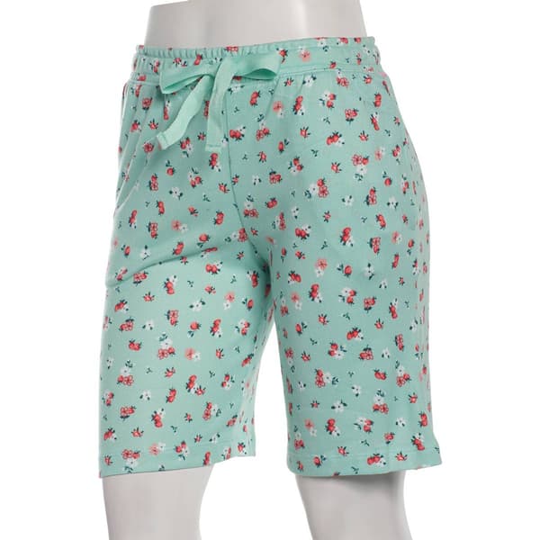 Womens Jaclyn® Rose Buds & Berries Pajama Bermuda Shorts