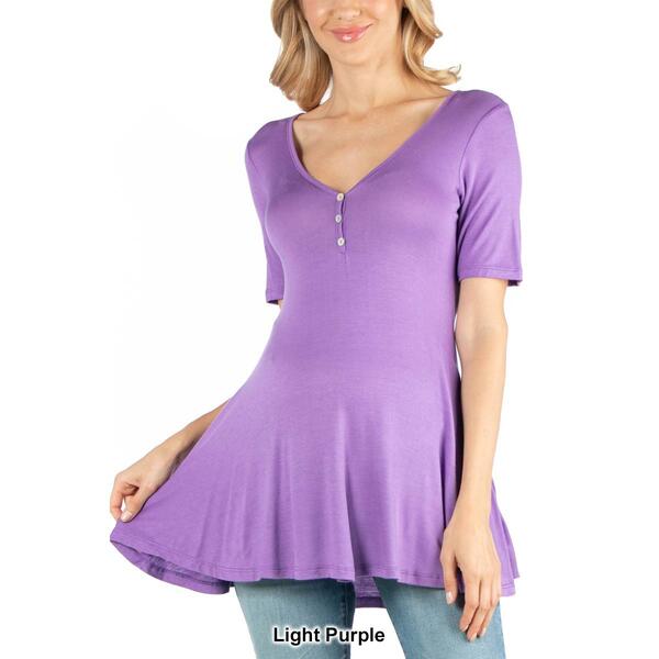 Womens 24/7 Comfort Apparel Tunic w/Buttons Maternity Top
