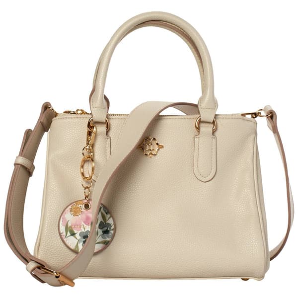 Nanette Lepore Brody Triple Section Satchel w/ Mirror Keychain - image 