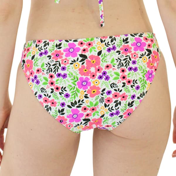 Juniors Cyn & Luca Floral Bethany Ruch Back Bikini Swim Bottoms