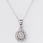 Diamond Simulate Halo Teardrop Pendant Necklace - image 1