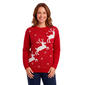 Womens Tint & Shadow Long Sleeve Solid Flying Reindeer Sweater - image 2