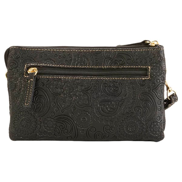 Womens Stone Mountain Paisley Embossed Trifecta Crossbody