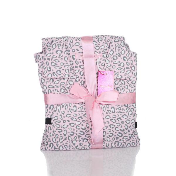 Womens White Mark 3pc. Pink Cheetah Pajama Set