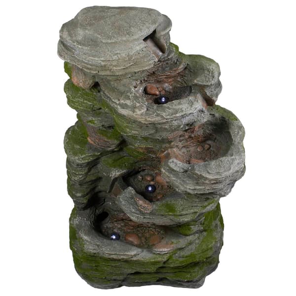 Northlight Seasonal Lighted 5-Tier Outdoor Garden Water Fountain