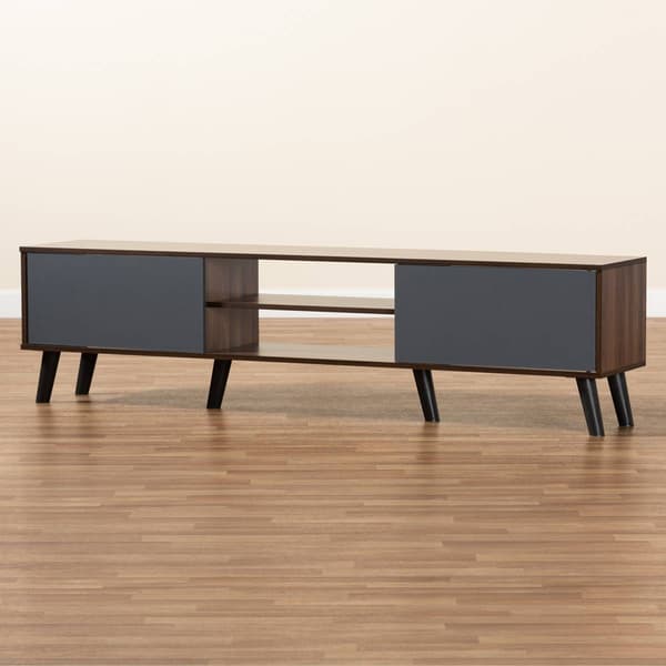 Baxton Studio Clapton Walnut Brown Finished Wood TV Stand