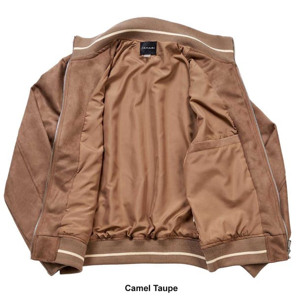 Mens Tahari Faux Suede Full  Zip Jacket