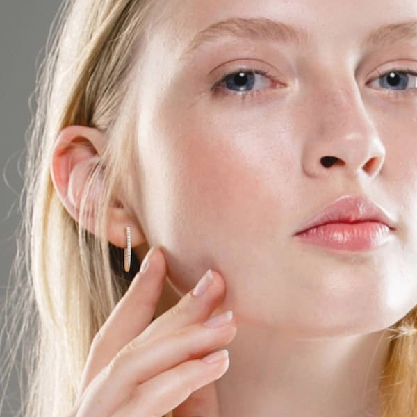 Sophia B 10kt. Gold 3/4ct. Diamond Hoop Earrings