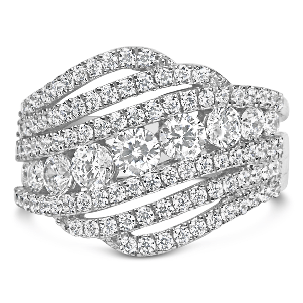 Haus of Brilliance 2ctw. Lab Grown Diamond Cluster Band Ring - image 