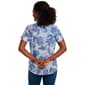 Womens Notations Short Sleeve Paisley Keyhole Neck Blouse - image 2