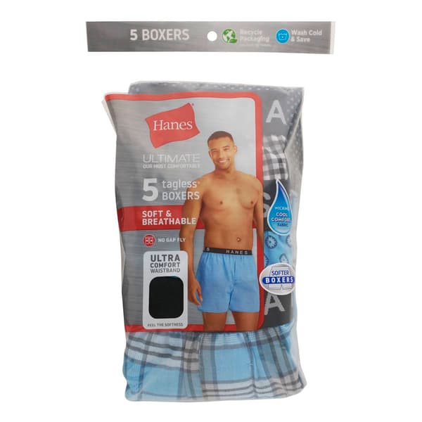 Mens Hanes&#174; Ultimate&#174; 5pk. Boxers