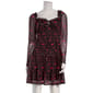 Juniors Jolt Long Sleeve Floral Print Smock Waist A-Line Dress - image 2