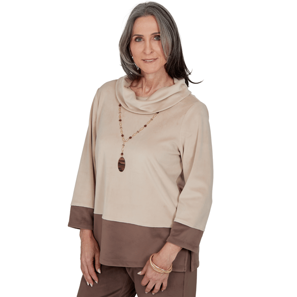 Petite Alfred Dunner Luxe Be A Lady Color Block Blouse