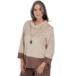 Petite Alfred Dunner Luxe Be A Lady Color Block Blouse - image 3
