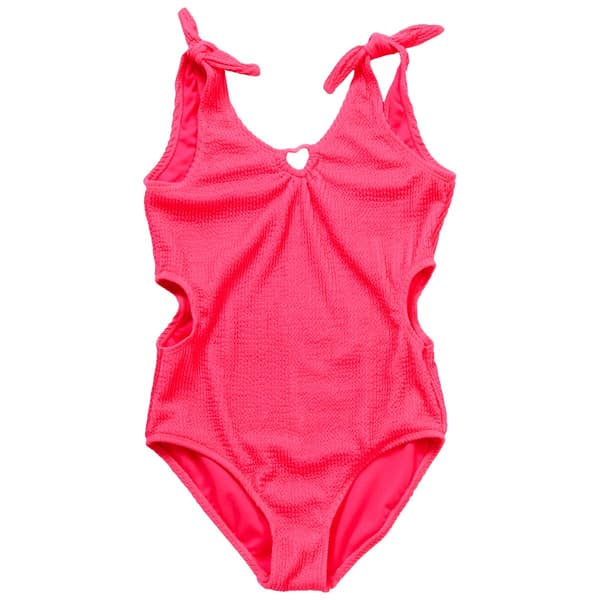 Girls (7-16) Kensie Girl Heart Ring Cutout One Piece Swimsuit