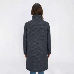 Plus Size Nine West Plaid Full Zip Faux Wool Coat