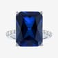 Gemstone Classics(tm) Lab Grown Sapphire Emerald Cut Cocktail Ring - image 1