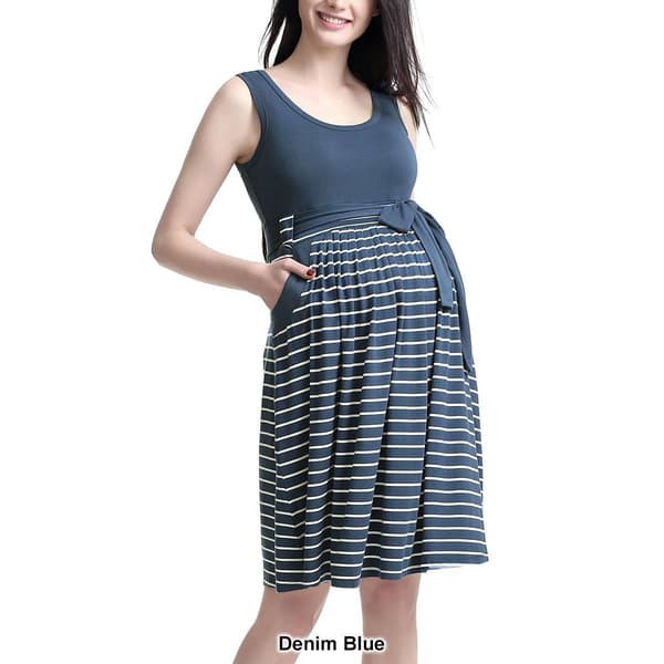 Womens Glow & Grow&#174; Scoop Neck Stripe Maternity A-Line Dress