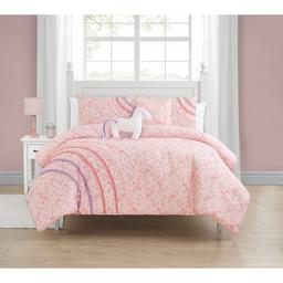 Alex &amp; Bella Rainbow Ruffle Microfiber Comforter Bedding Set