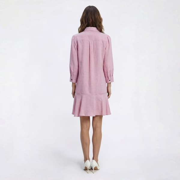 Womens Emma & Michele Long Sleeve Solid Ruffle Hem Shift Dress