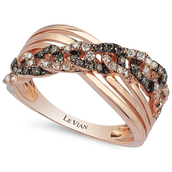 Le Vian(R) Rose Gold Diamond Crossover Band Ring - image 