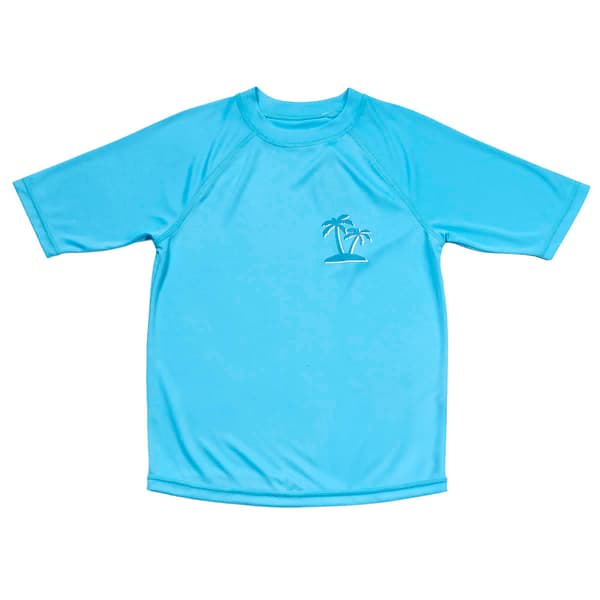 Boys (8-20) SURFZONE(R) Palm Tree Short Sleeve Rash Guard - image 