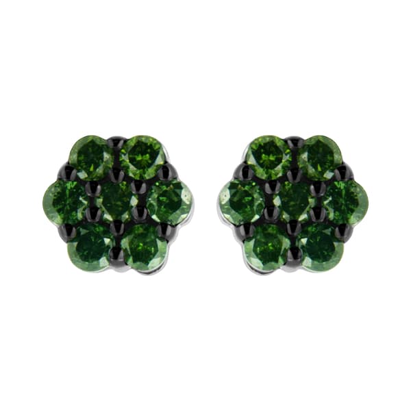 Radiant Rainbow(tm) 1/2ctw. Green Diamond Floral Earrings