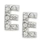 Sterling Silver Cubic Zirconia E Initial Stud Earrings - image 1