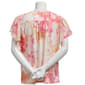 Womens Sara Michelle Flutter Sleeve Floral Keyhole Neck Blouse - image 2