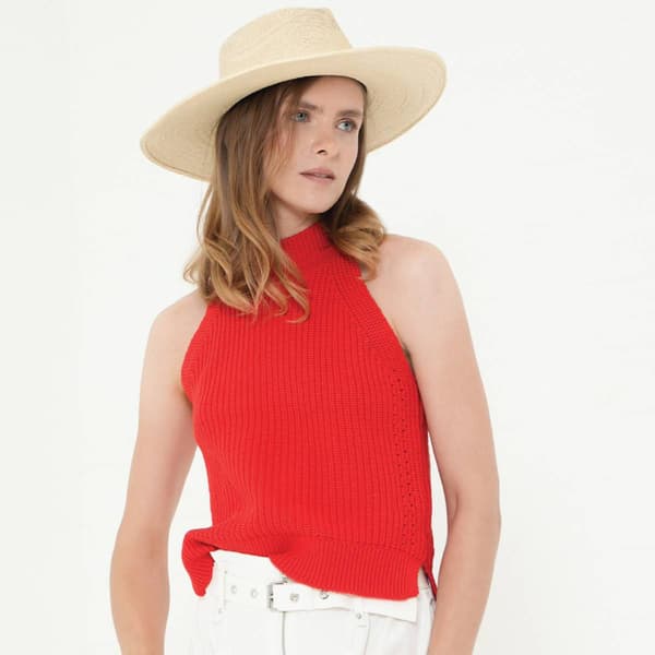 Womens MNK Rib Sweater Knit Tank Top