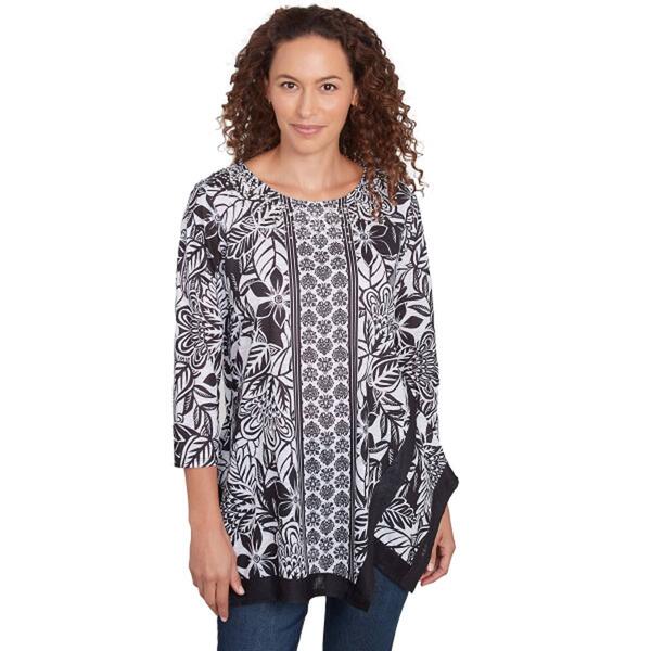 Womens Ruby Rd. Monochrome Moment Knit Monochrome Blouse - image 