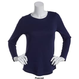 Plus Size Architect&#174; Long Sleeve 1x1 Rib Crew Neck Round Hem Tee