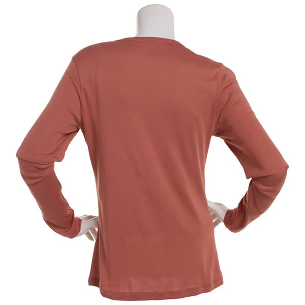 Womens Architect® Long Sleeve Solid Rib V-Neck Tee