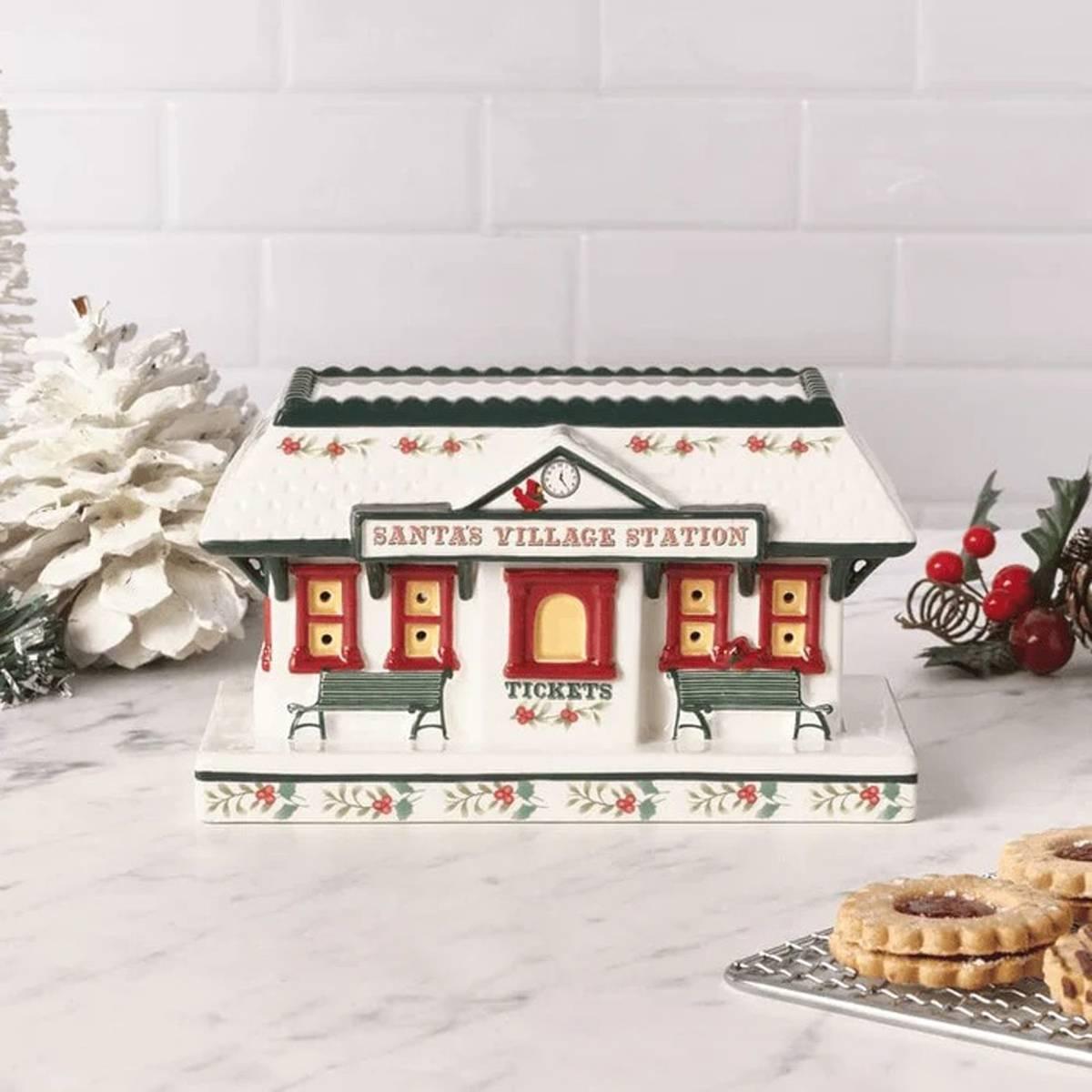 Pfaltzgraff(R) Winterberry Village Train Station with LED Light