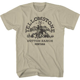 Young Mens Yellowstone Short Sleeve Graphic Tee - Natural