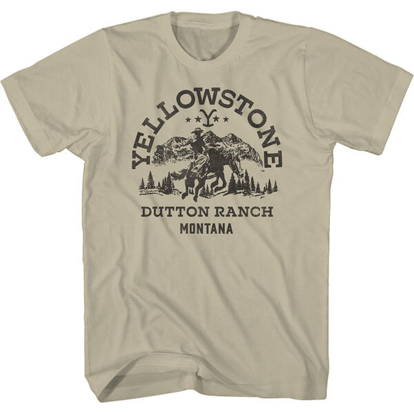 Young Mens Yellowstone Short Sleeve Graphic Tee - Natural - image 