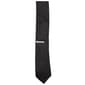 Mens Bill Blass Solid Paisley Tie & Tie Bar - Black - image 1