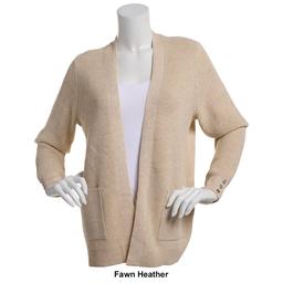 Womens 89th & Madison Long Sleeve Waffle Stitch Open Cardigan