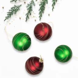Northlight 4ct Red & Green Stripes Christmas Glass Ball Ornaments