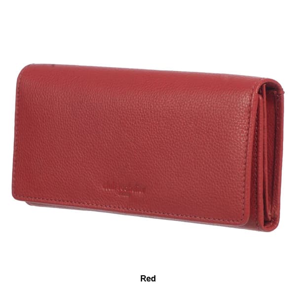 Womens Club Rochelier RFID Trifold Clutch Wallet with Gusset