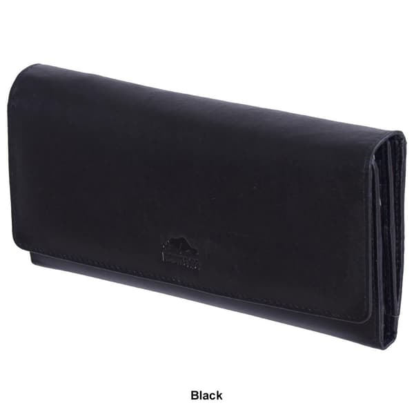 Womens Roots 73 Leather Checkbook Clutch Wallet