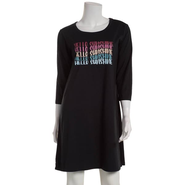Womens Goodnight Kiss 3/4 Sleeve Hello Sunshine Nightshirt