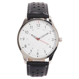Mens Silver Case & Bezel Watch with White Dial - 50734S-07-H02