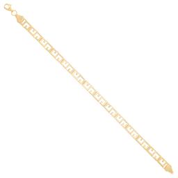 Gold One(tm) 1kt. Yellow Gold Greek Key Design Link Bracelet