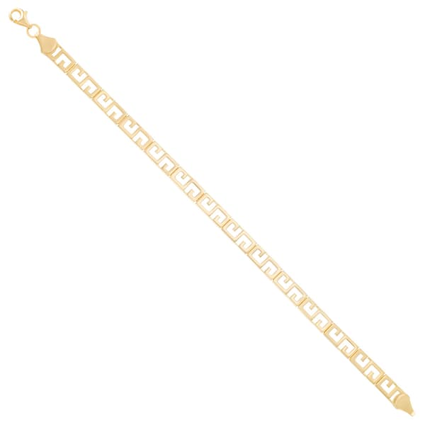 Gold One(tm) 1kt. Yellow Gold Greek Key Design Link Bracelet - image 