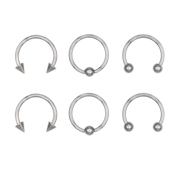 6pk. 16-Gauge Captive Bead Rings & Spikes Set - image 